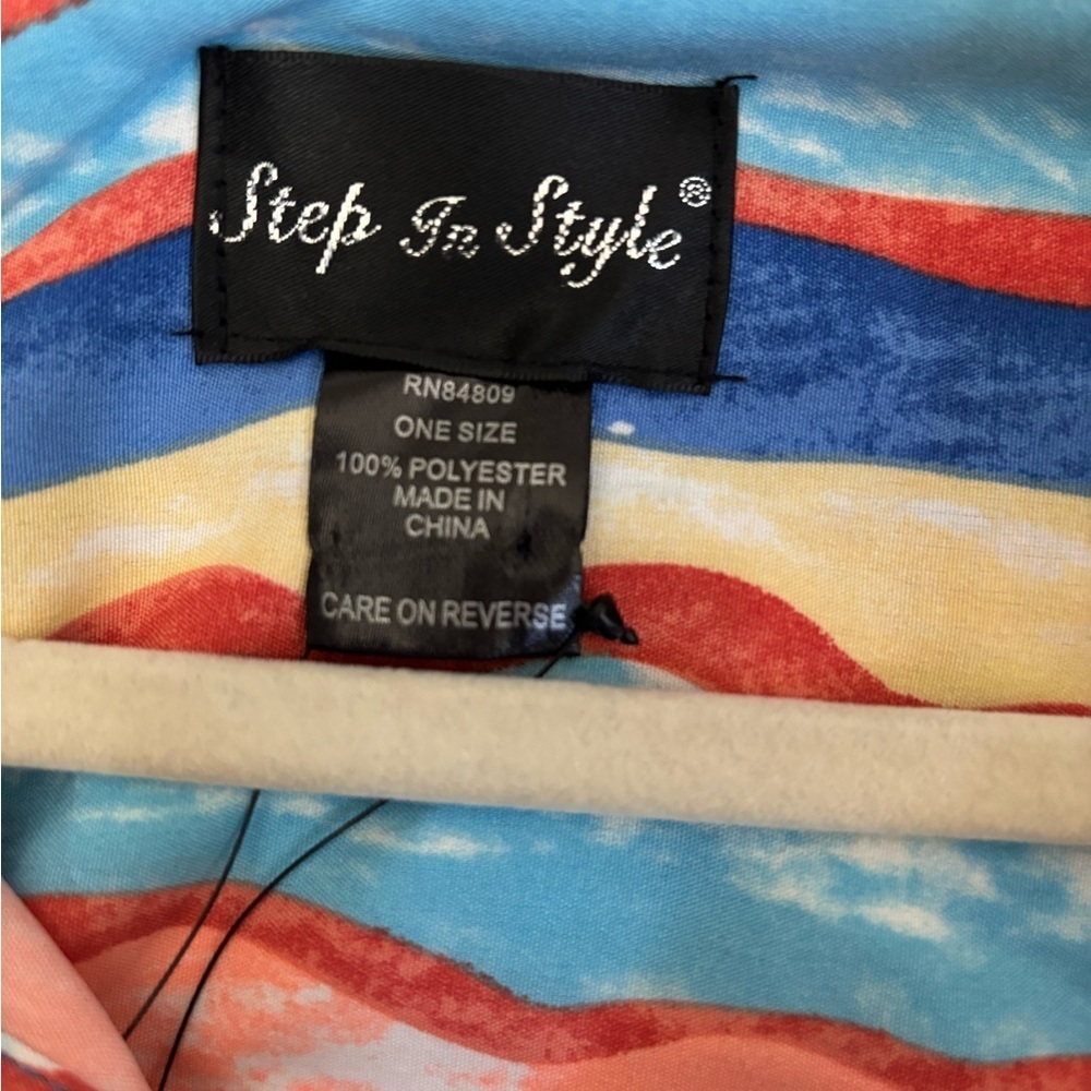 Colorful Striped High Low Long Dress/Shirt - OS - 3X - Picture 4 of 10